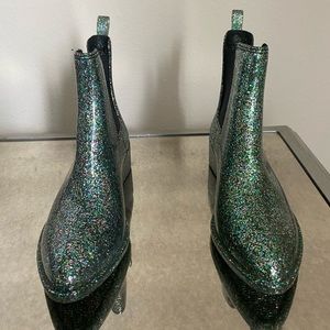 JEFFREY CAMPBELL Havana Glitter Rain Boots